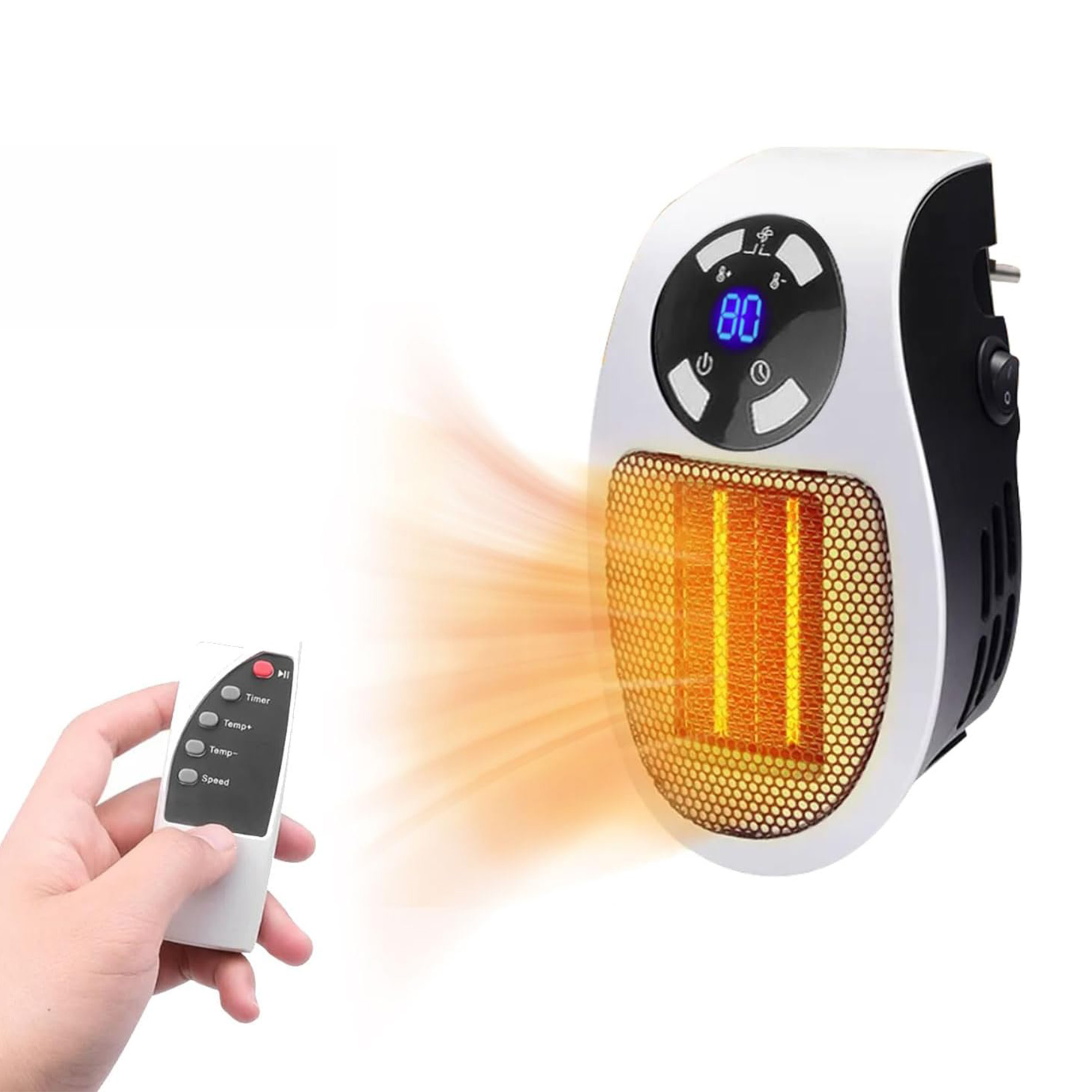 صوبة تسخين شخصية بفيش قابل التحكم بالريموت Personal heater with remote control plug